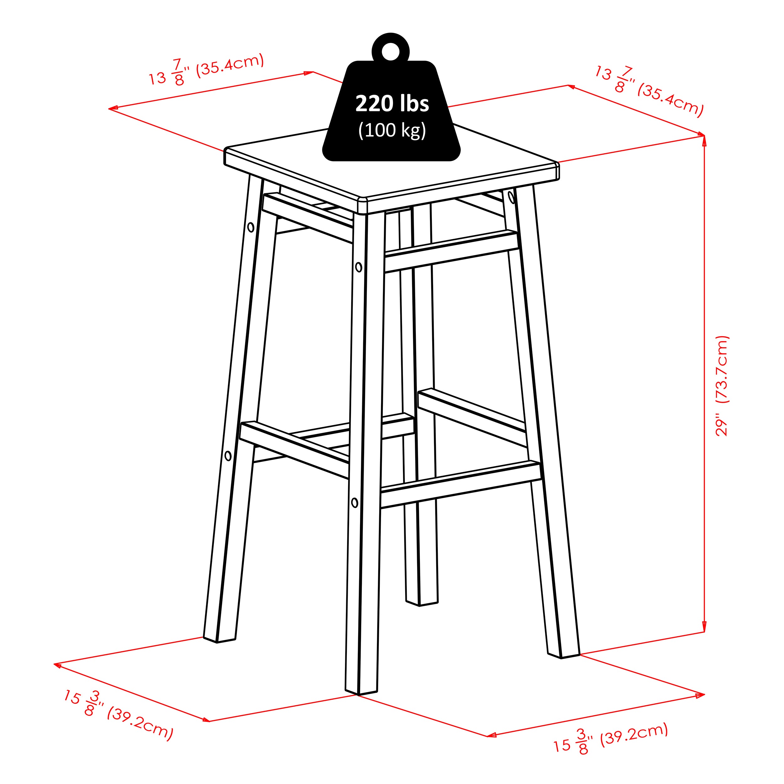 Carter Square Seat Bar Stool