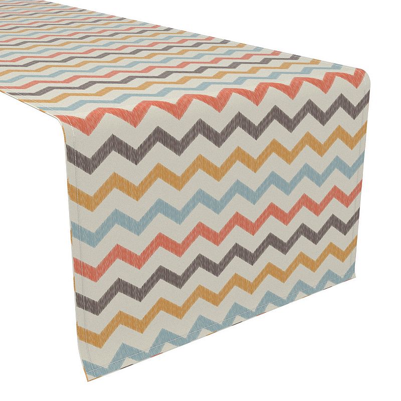 Table Runner， 100% Polyester， 12x72， Chevron Illustration