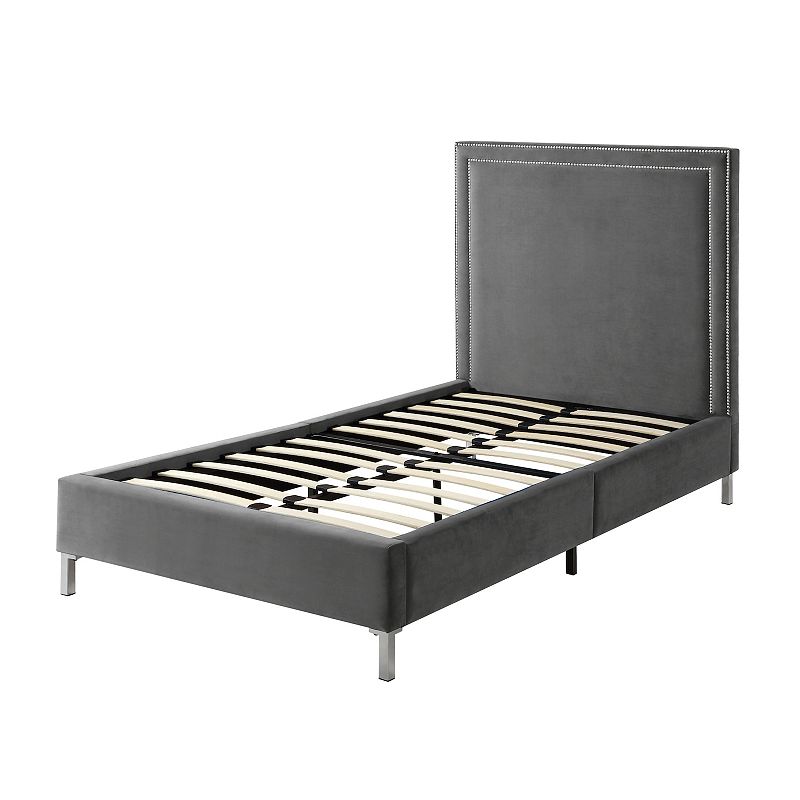 Galmori Platform Full Size Bed Nailhead Trim