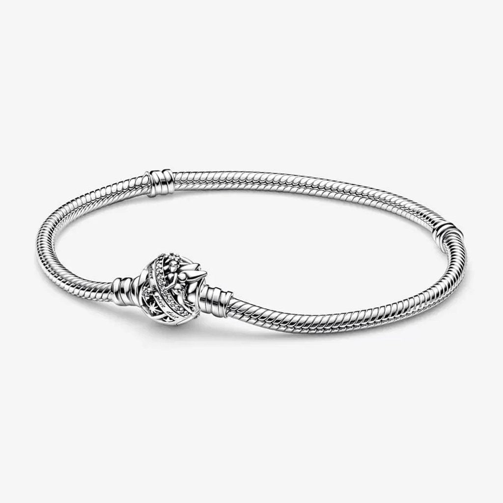 PANDORA  Disney Tinker Bell Clasp Moments Snake Chain Bracelet