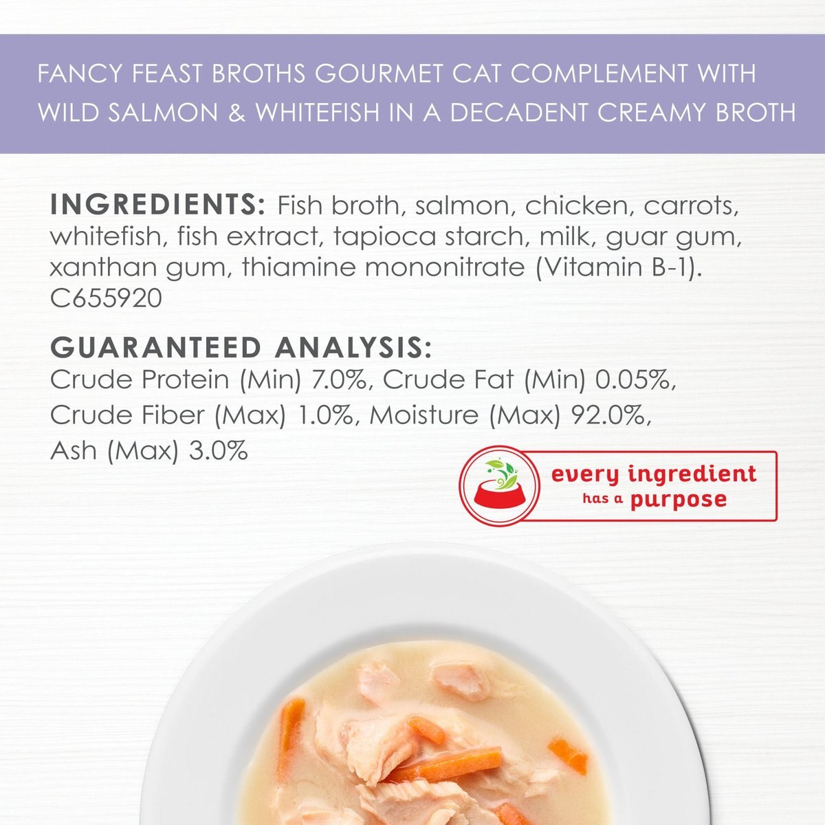 Fancy Feast Creamy Broths with Wild Salmon and Whitefish Supplemental Cat Food Pouches