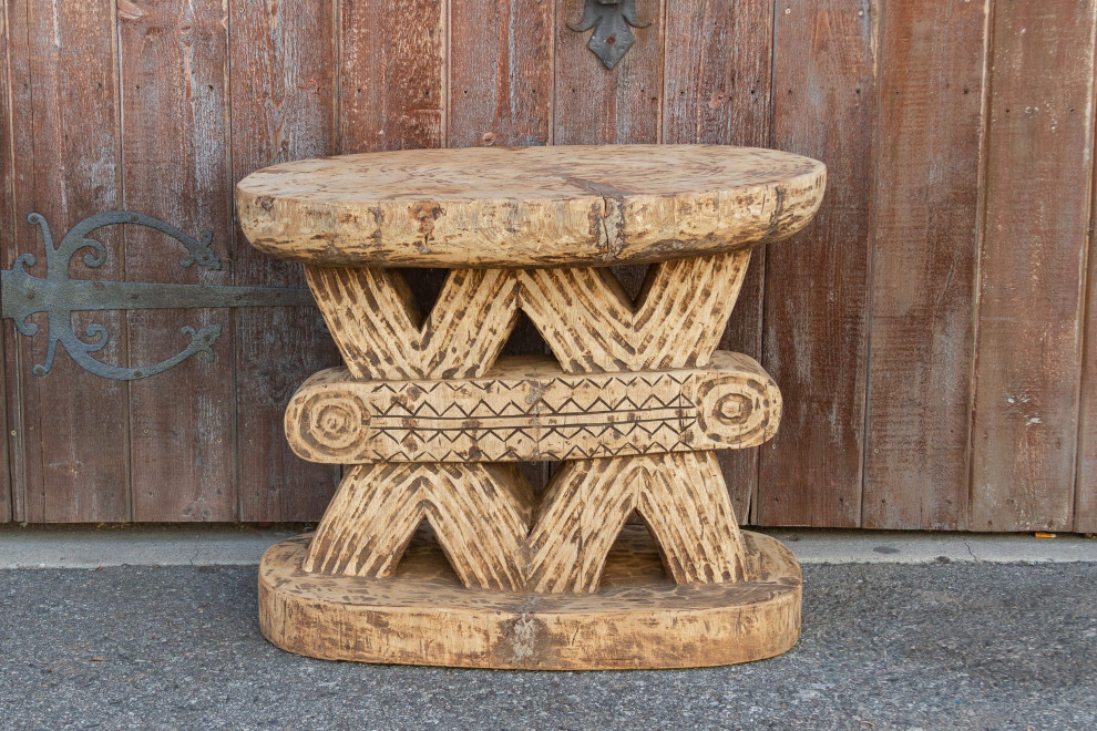 Rare Oversize Oxidize Wood Ashanti Table   Southwestern   Side Tables And End Tables   by De cor  Houzz