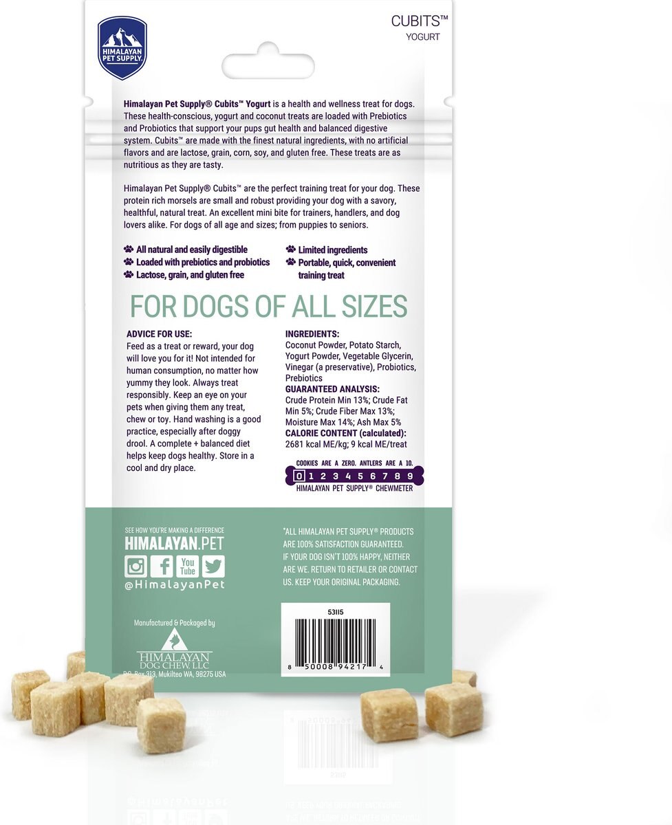 Himalayan Pet Supply Cubits Yogurt Dog Chews， 3.5-oz bag