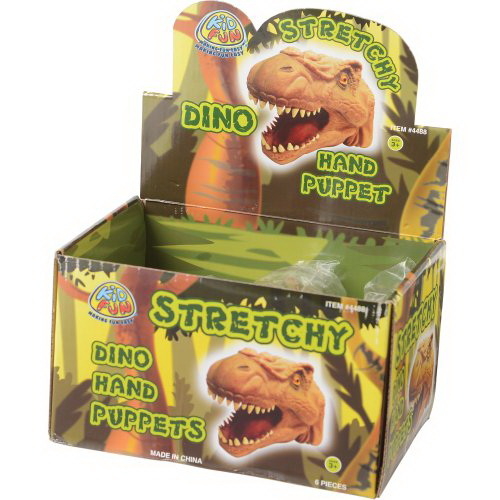 U.S. Toy 4488 Stretchy Dino Hand Puppets / 6 pc