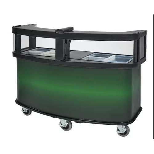 Cambro CVC75W - Mobile Vending Cart - The Safety-First Design Includes Safety Barriers， Green