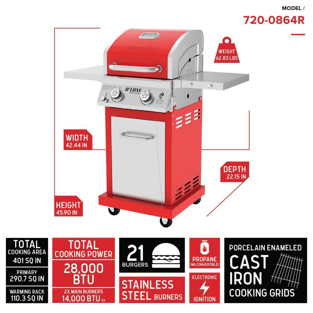 Nexgrill Deluxe 2Burner Propane Gas Grill in Red