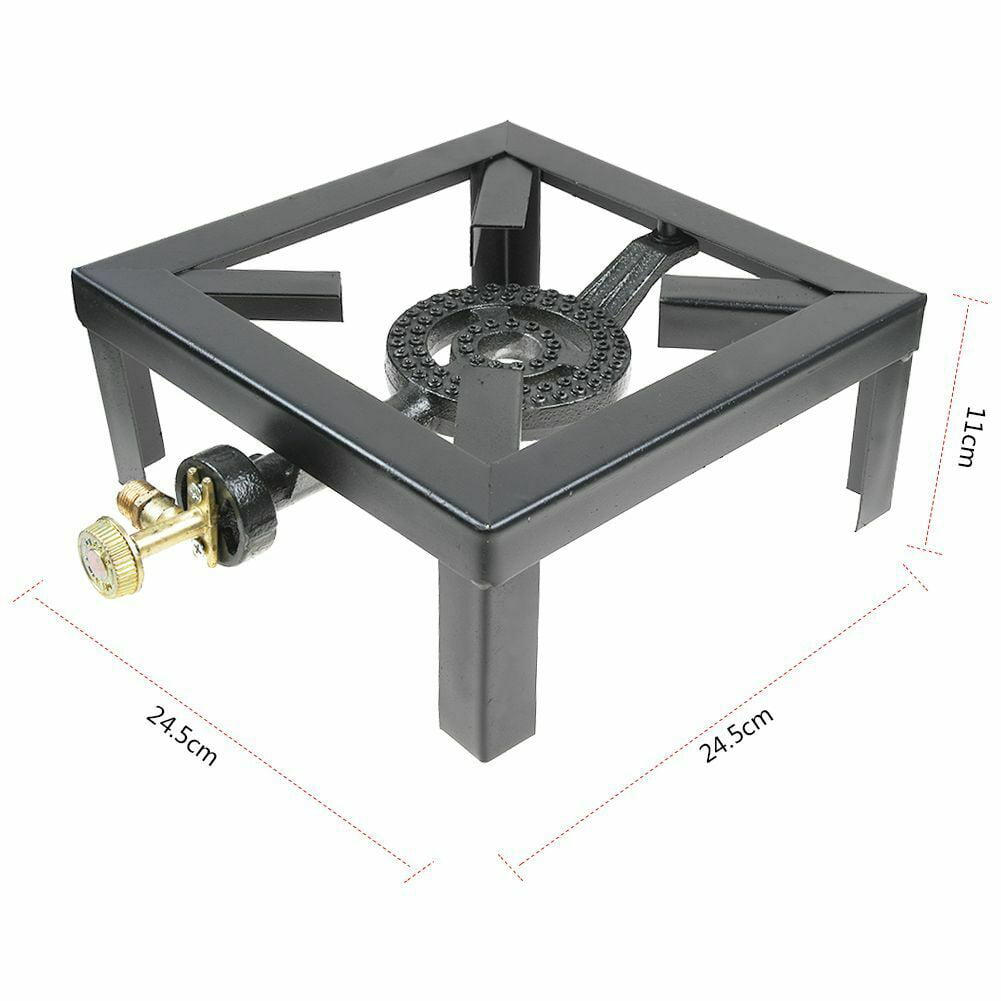 Mini Size Propane Cooker Single Burner Stove Gas BBQ Grill with High Pressure Propane Regulator Hose 24.5*24.5*10.5CM