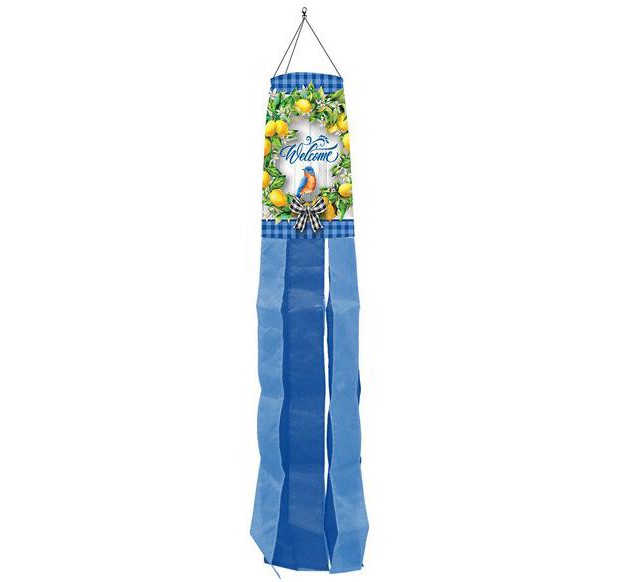 Briarwood Lane Spring Lemon Wreath Windsock Wind Twister 40x6