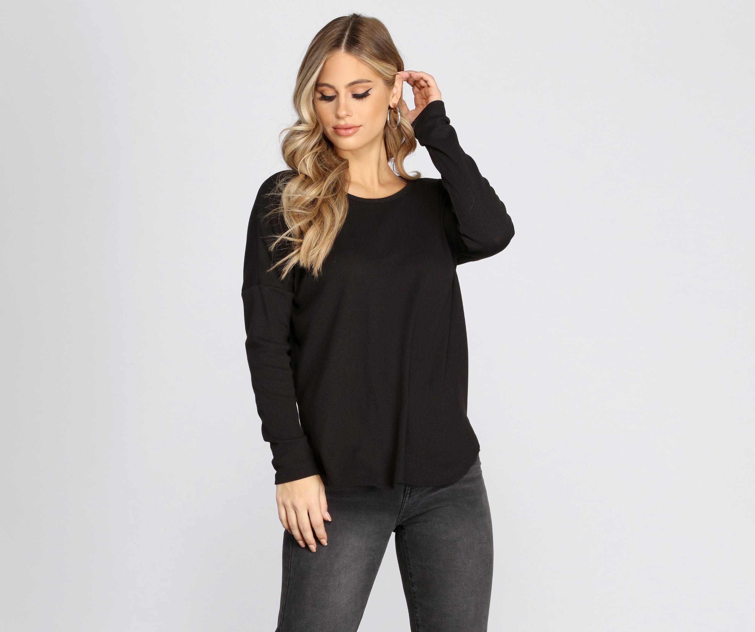 Cozy Thermal Scoop Neck Top