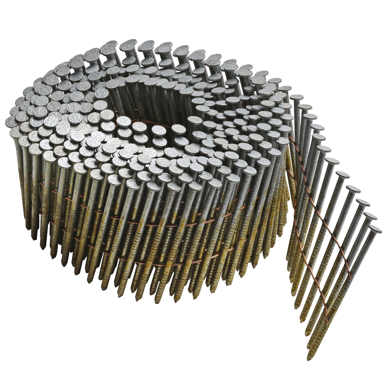 Bostitch 3 in. 11 Ga. Angled Coil Galvanized Framing Nails 15 deg 2，700 pk