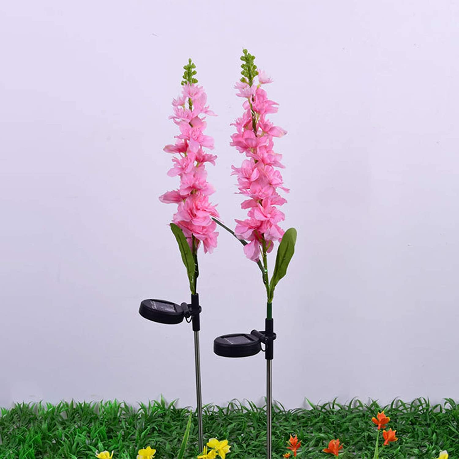 2Pcs Solar Powered Violet Lights Flower Stake， LED Flower Lights for Garden