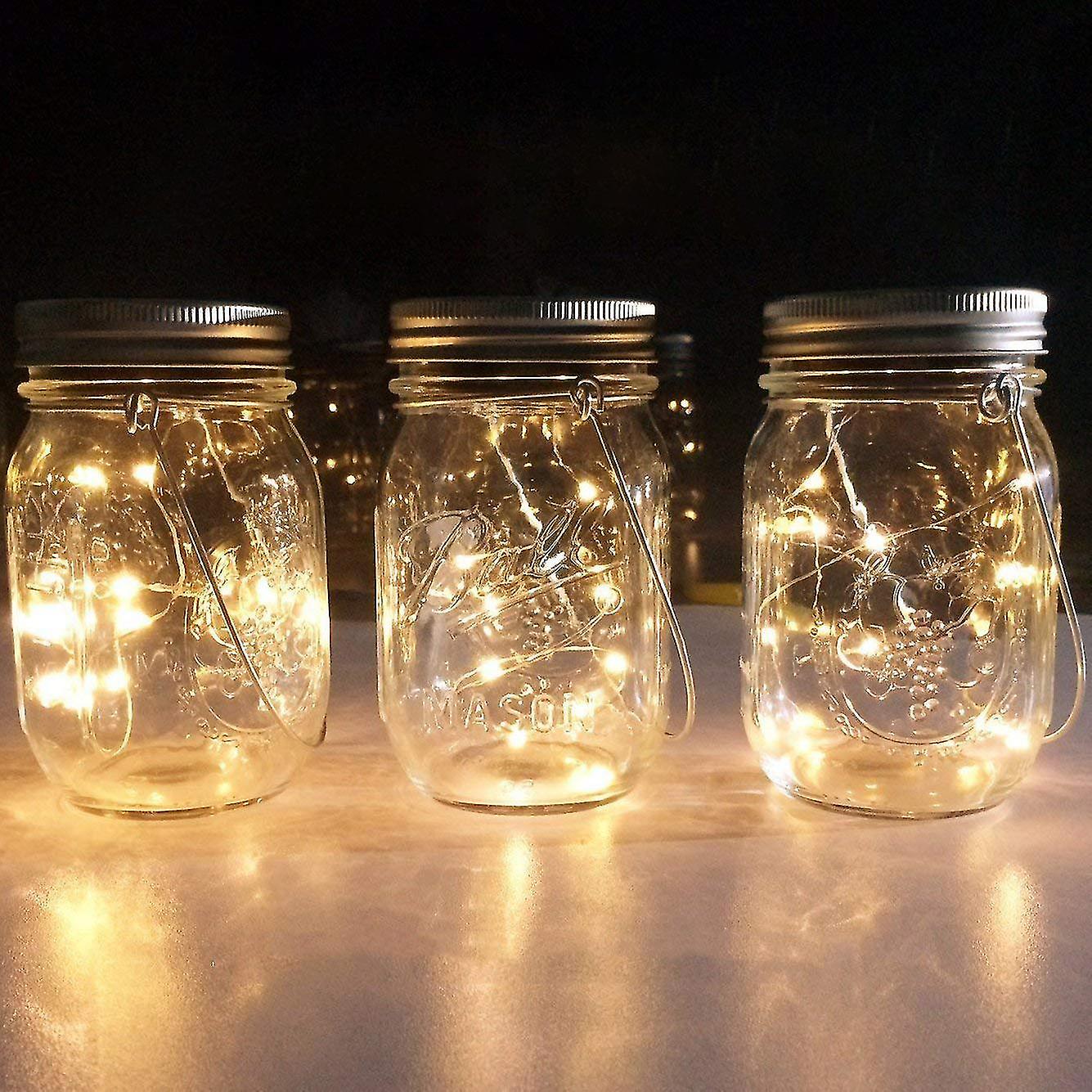 Mason Jar Solar S，8 Pack 10 Led Solar Lids Jar S