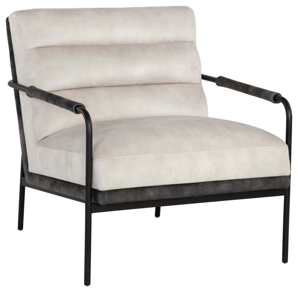 Tristen Lounge Chair Nono Cream / Nono Dark Green   Industrial   Armchairs And Accent Chairs   by Sunpan Modern Home  Houzz