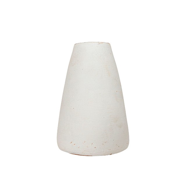 White Terracotta Tapered Bud Vase By Shopsmaniay