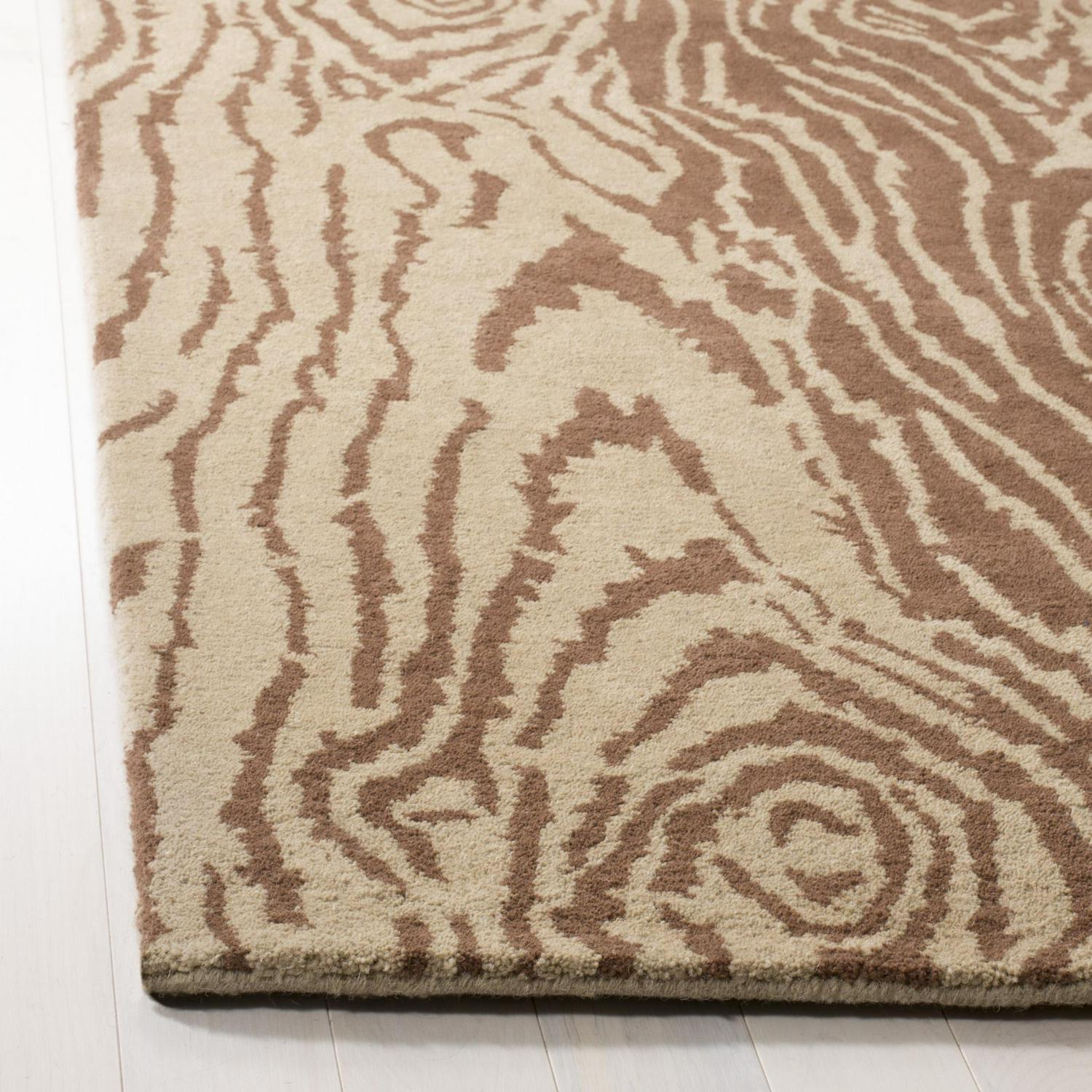 SAFAVIEH Martha Stewart Layered Faux Bois Woodworks Wool Area Rug Sequoia 58242 x 88242  Crowdfused