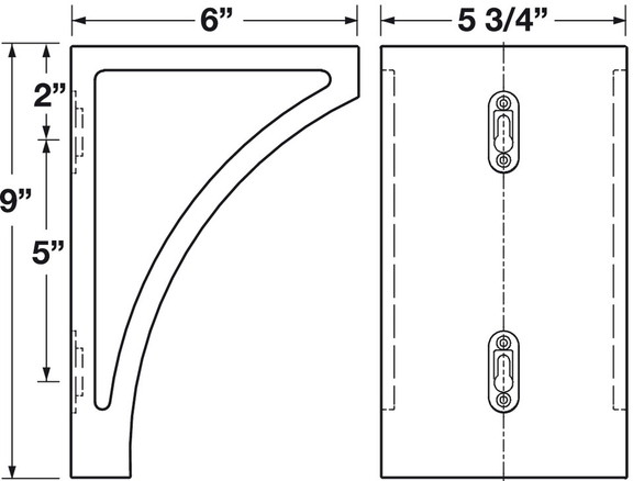 Hafele Corbel 9 x 5 3/4 x 6 (H x W x D)