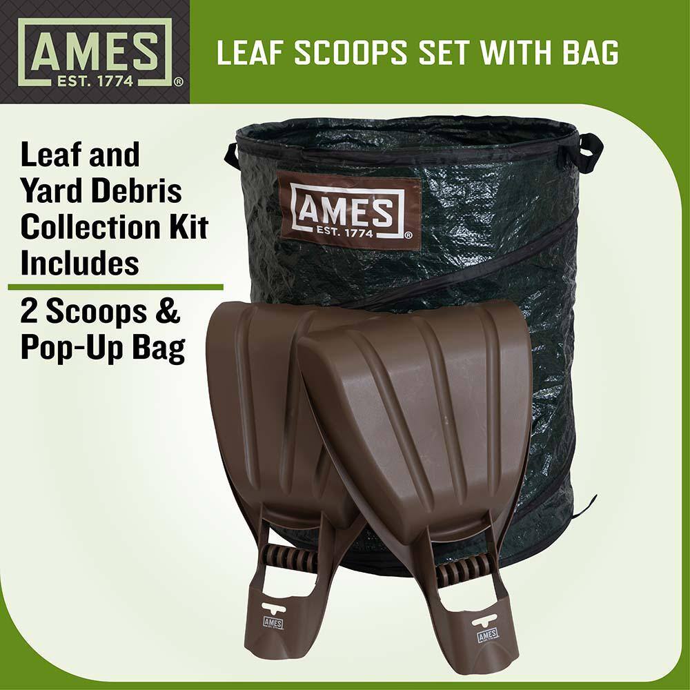 Ames Leaf Collecting Tool Set with Garden Claws and Collapsible Garden Waste Bag for Leaves Mulch and Other Debris 20212223