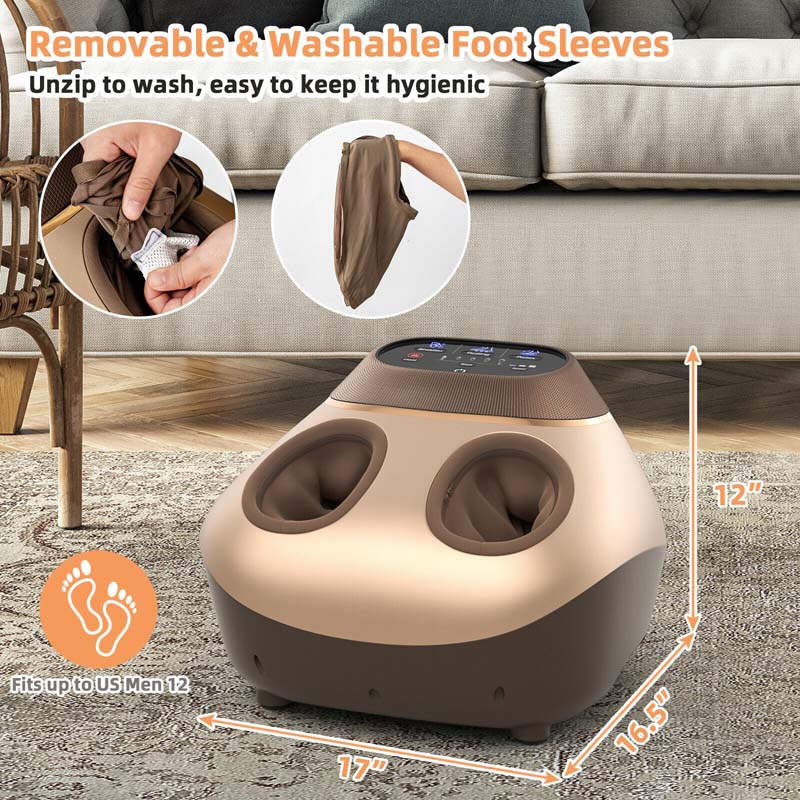 Shiatsu Foot Massager Machine with Heat, Deep Kneading, Rolling, Compression, Relieve Foot Pain & Plantar Fasciitis, Fits Feet Up to Men Size 12