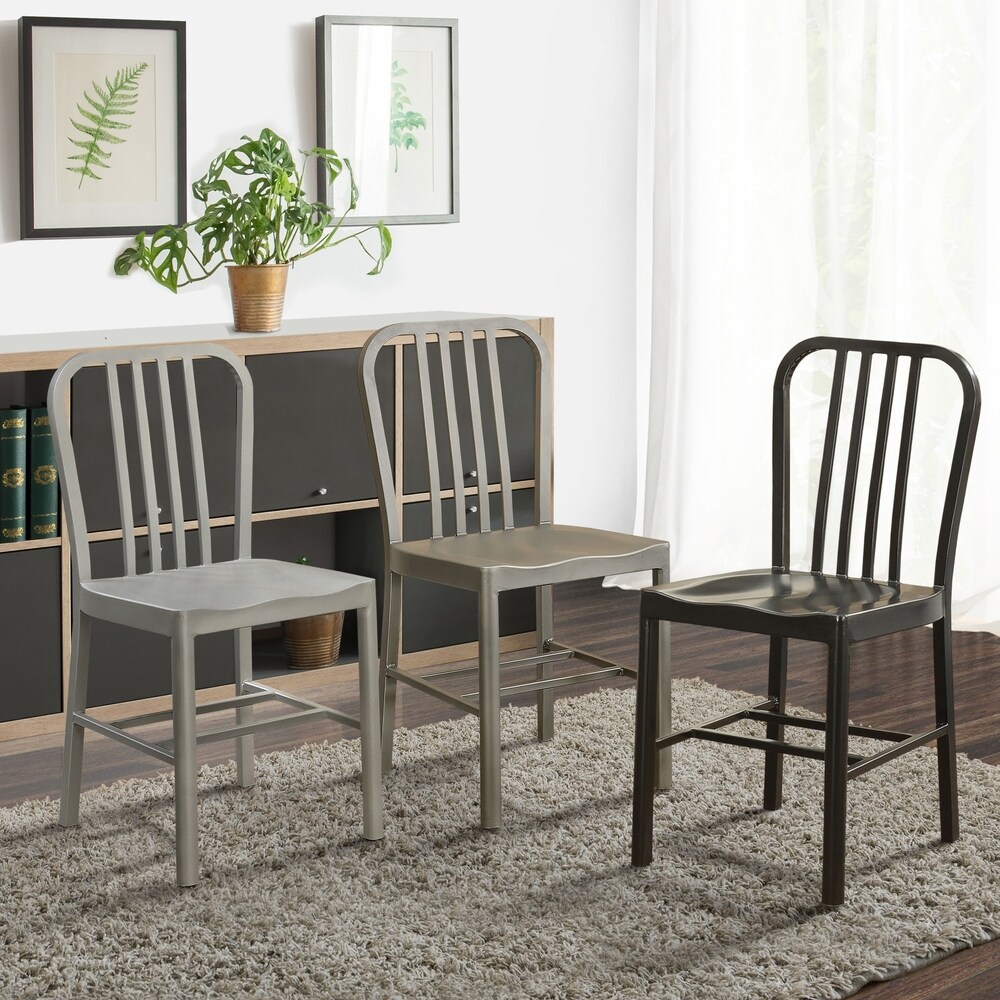 Furniture of America Wiz Modern Metal Slatted Dining Chairs (Set of 2)