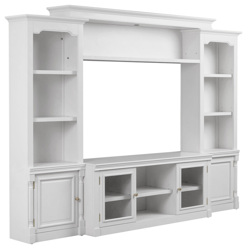 Virginia White Entertainment Center   Contemporary   Entertainment Centers And Tv Stands   by BisonOffice  Houzz