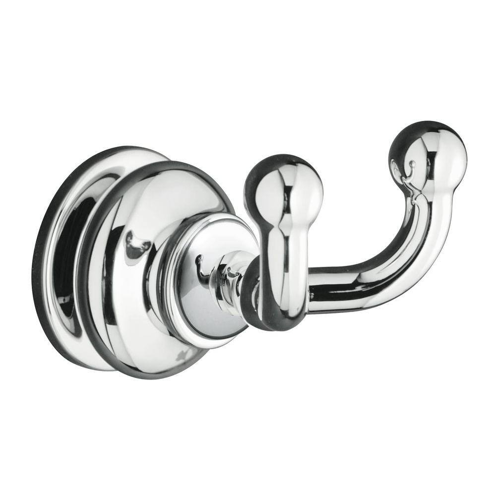 KOHLER Fairfax Double Robe Hook in Polished Chrome K-12153-CP