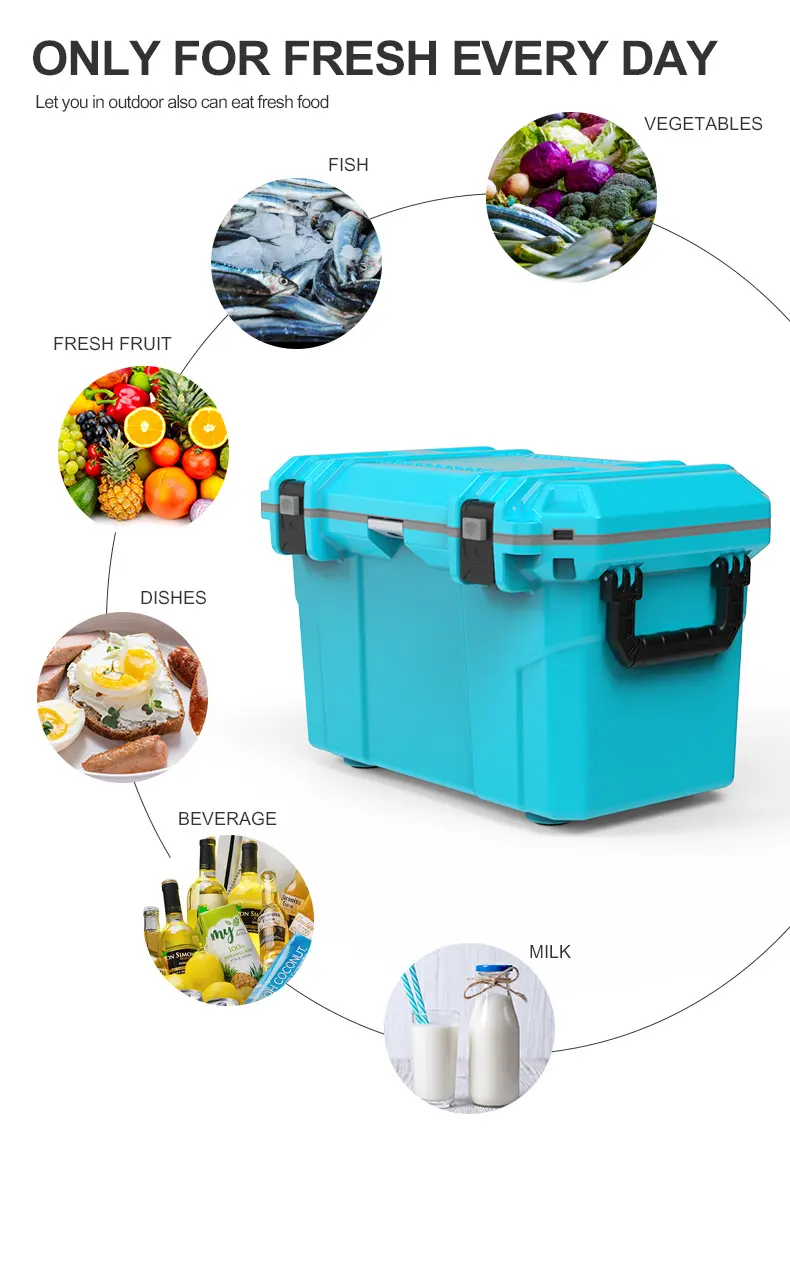 High quality outdoor 30qt 50qt 70qt ice chest hard rotomolded coolers for camping hiking