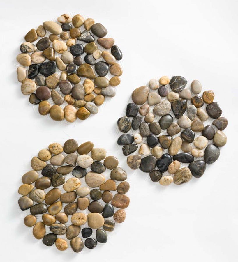 Wind & Weather Natural River Rock Stepping Stones, Set of 3