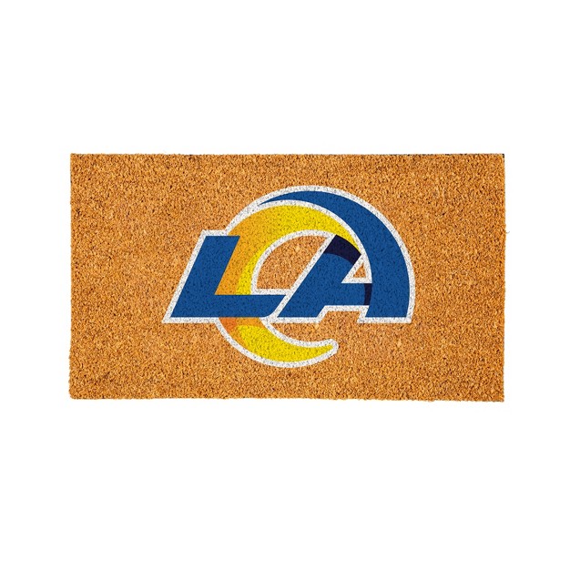 Evergreennfllos Angeles Rams Logo Natural Coir 28 X 16 Inches Indoor Outdoor Doormat