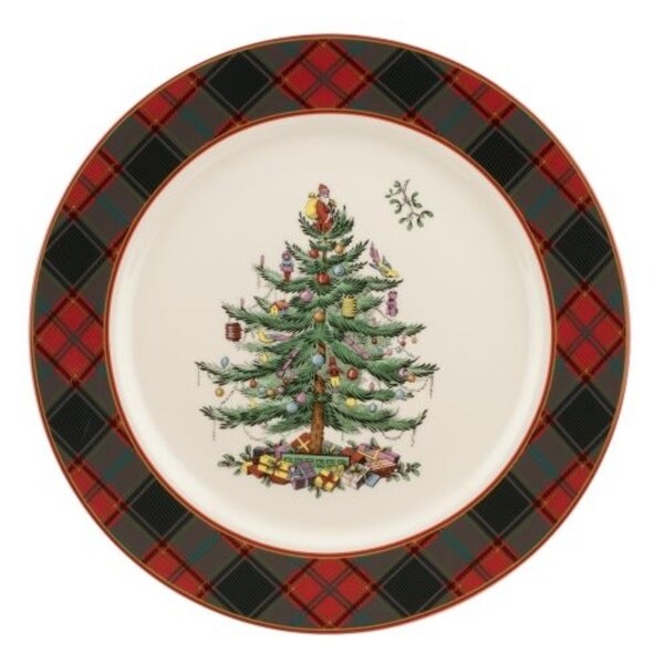 Spode Christmas Tree Tartan Buffet Plate