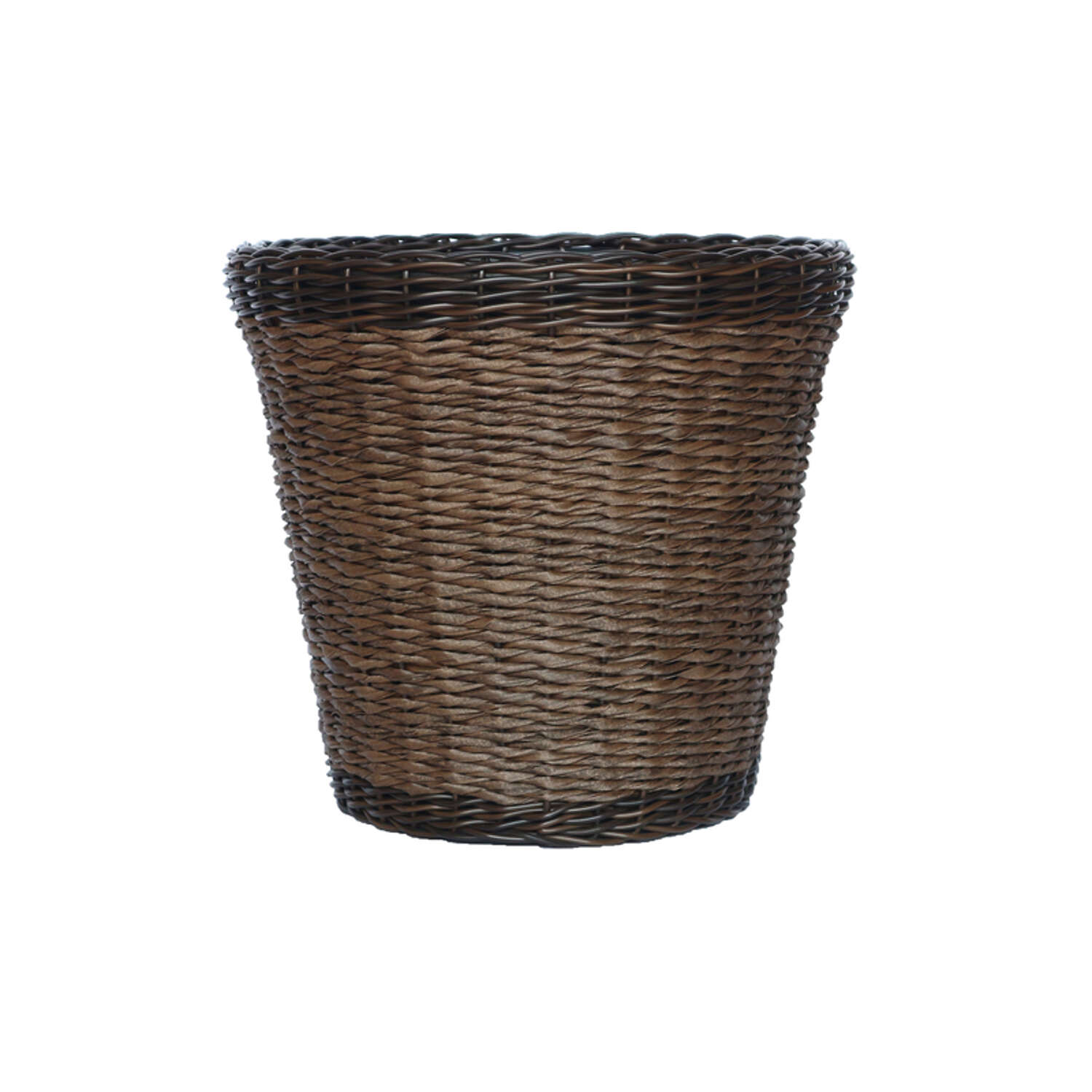 Infinity 15 in. H X 17 in. D PP Plastic Woven Wicker Planter Brown