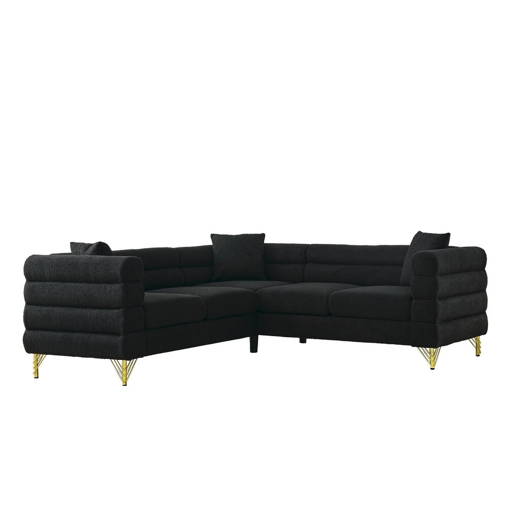 81.5Inch Corner Sofa Covers Oversized 5 Seater Sofa Set L Shaped Sectional Couch with Cushions for Livingroom