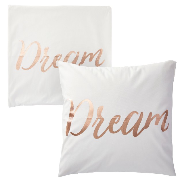 Juvale Set Of 4 Decorative Throw Pillow Covers Couch Cases 20x20 For Home Decor Live Laugh Love Dream Rose Gold Foil