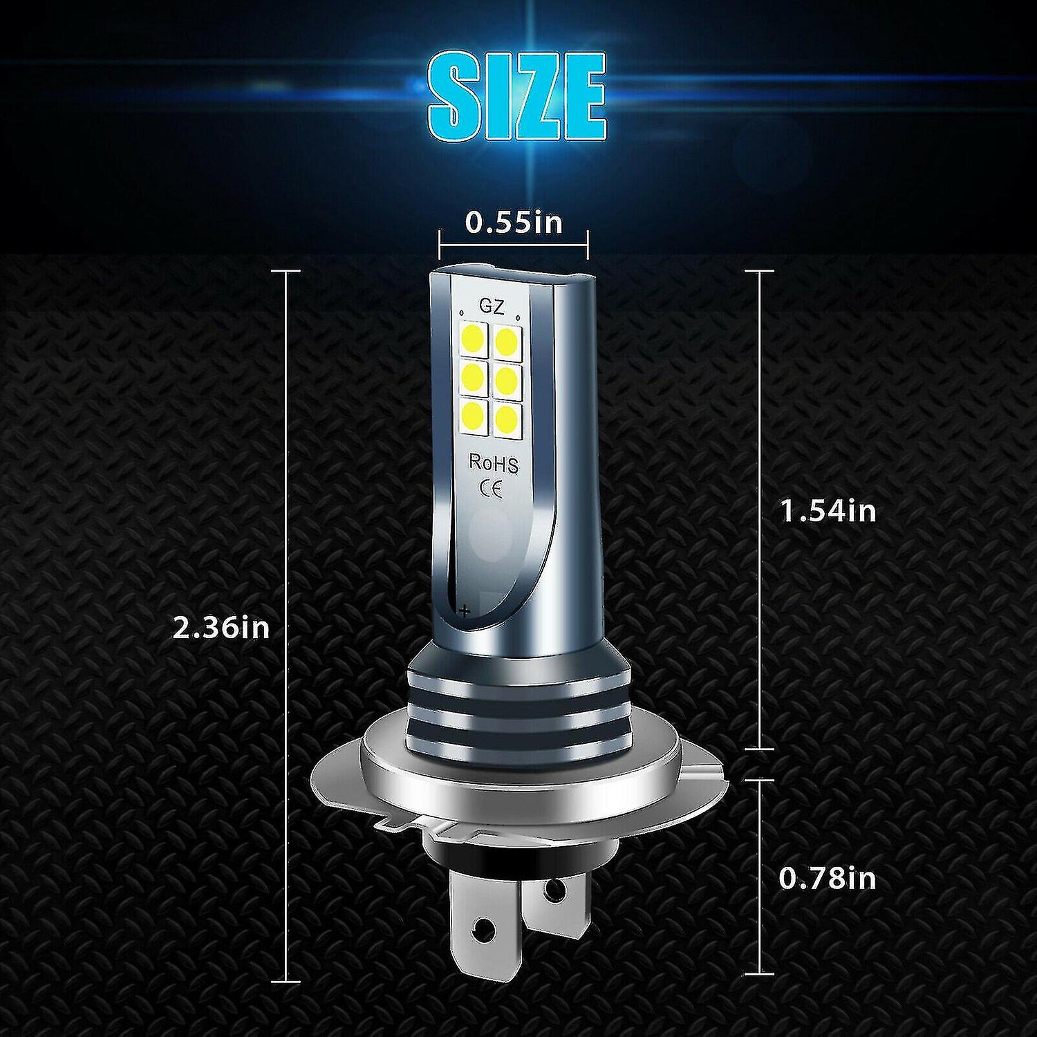 2 Pcs H7 Led Fog Light Bulb， White Bright High Power Led Fog Light Bulbs For Auto Motorcycle Cars Tr