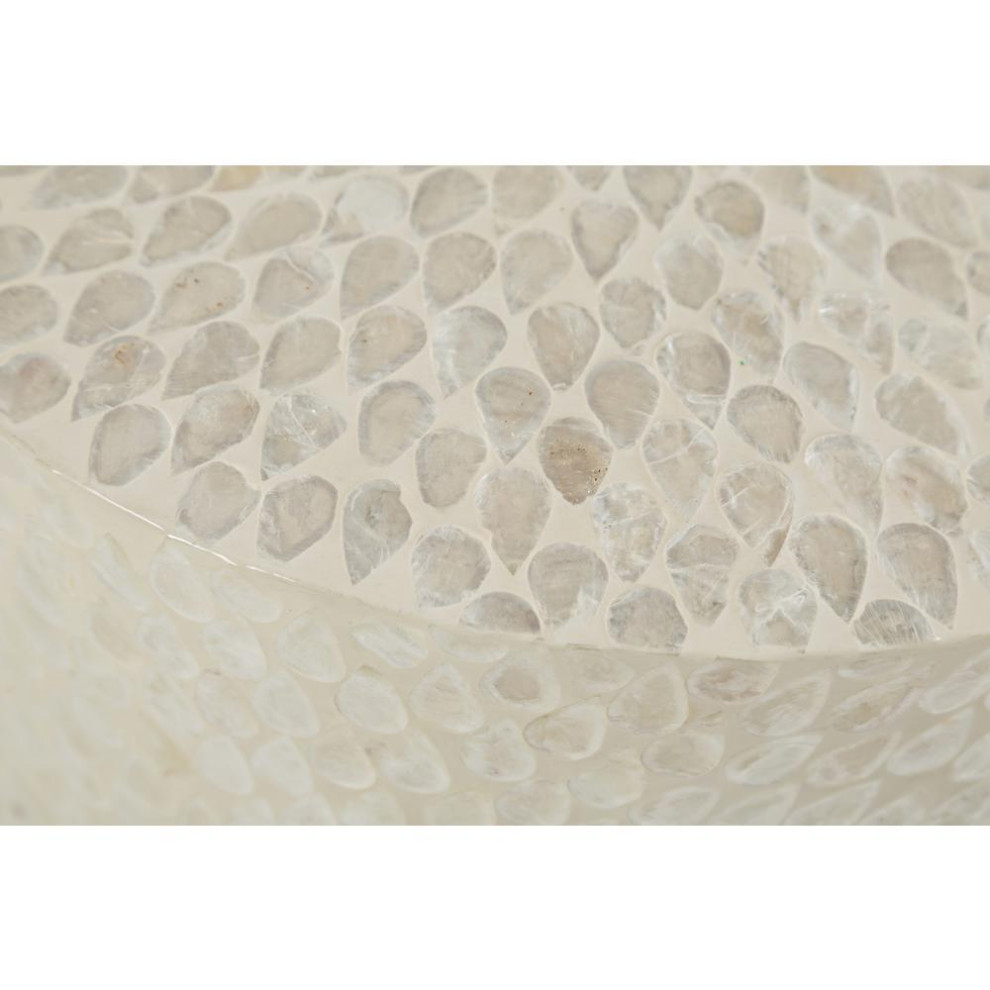 Global Archive Round Capiz Accent Table  Natural   Beach Style   Side Tables And End Tables   by HedgeApple  Houzz