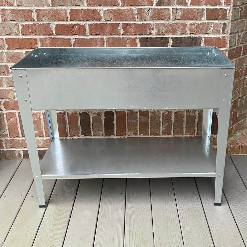 AmeriHome Galvanized Metal Elevated Garden Planter 806991