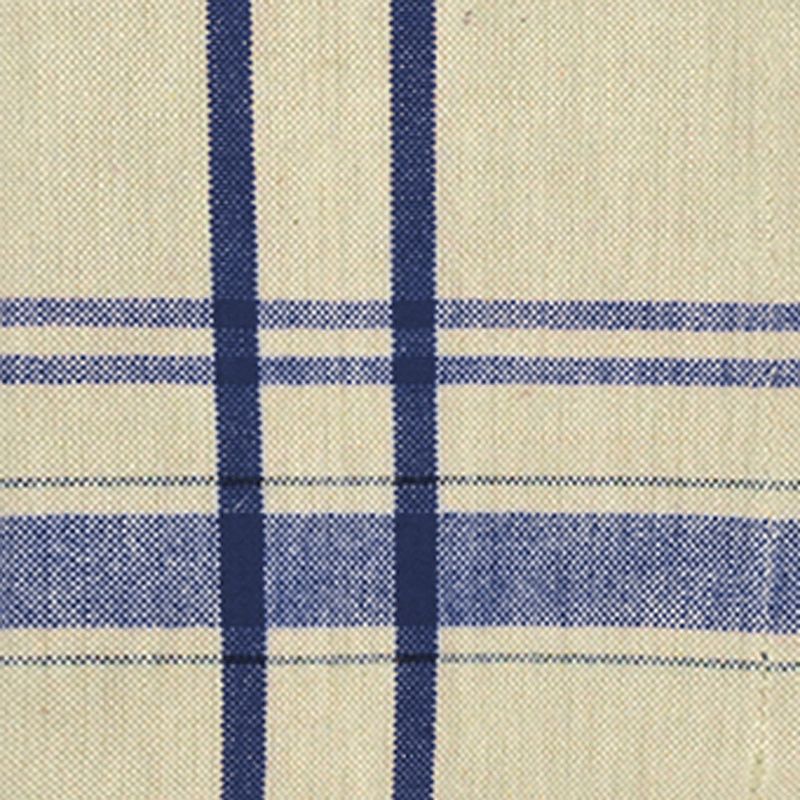 Neutral Taupe and Nautical Blue French Stripe Rectangular Tablecloth 60 x 104