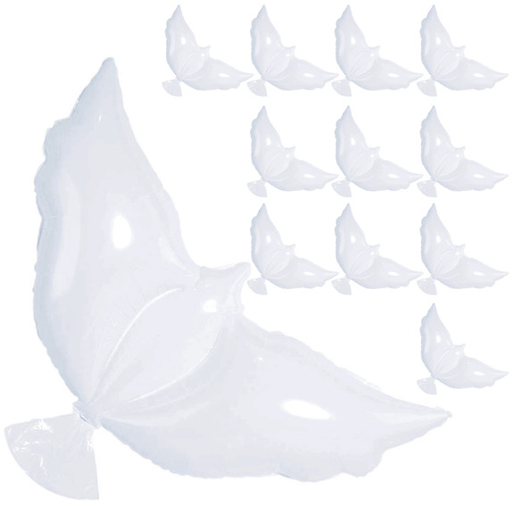 GOGO 12 Pieces Large White Dove Balloons  Helium B...