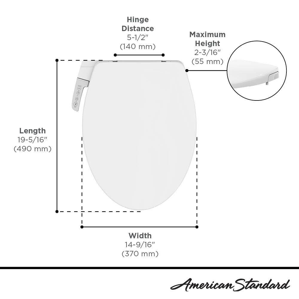 American Standard AquaWash Slim Non- Electric Slow Close Bidet Seat for Elongated Toilets in. White 8033A65G.020