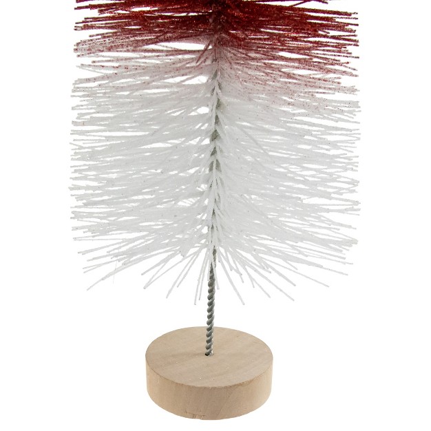 Glittered Red And White Sisal Tabletop Christmas Tree