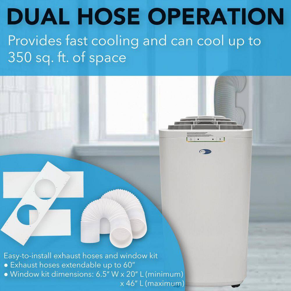 Whynter Eco-Friendly 11000 BTU Dual Hose Portable Air Conditioner with Dehumidifier ARC-110WD