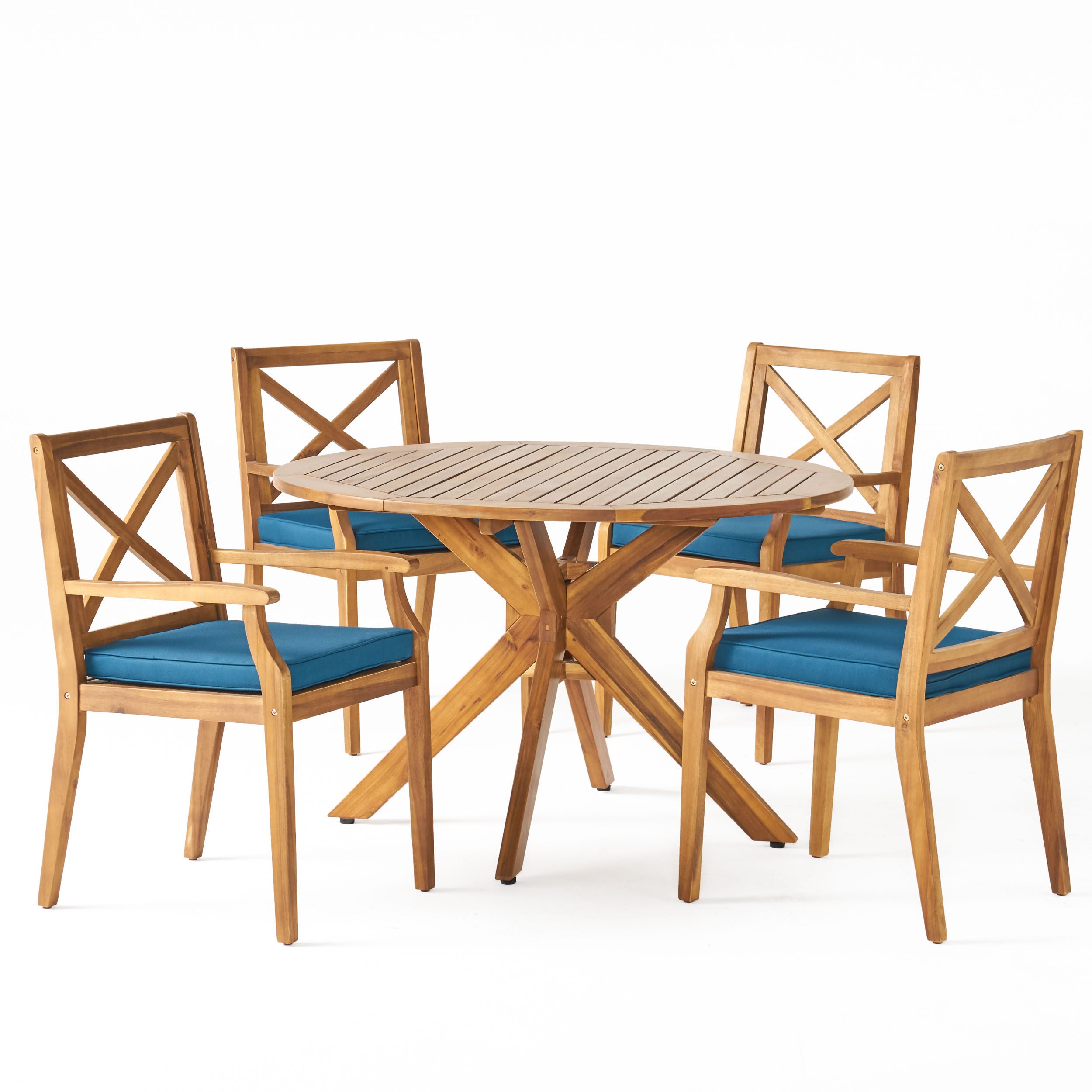 Jordan Outdoor 5 Piece Acacia Wood Dining Set