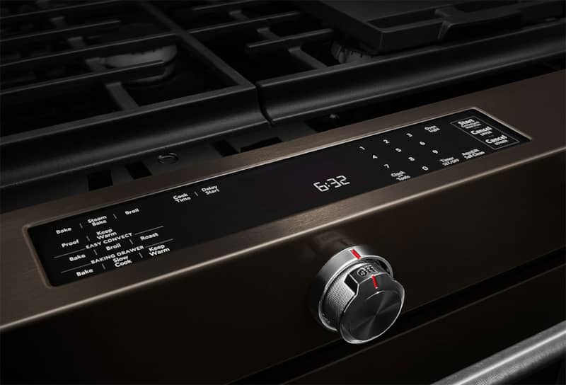 KitchenAid ADA 30 Black Stainless Steel Slide-In Gas Range