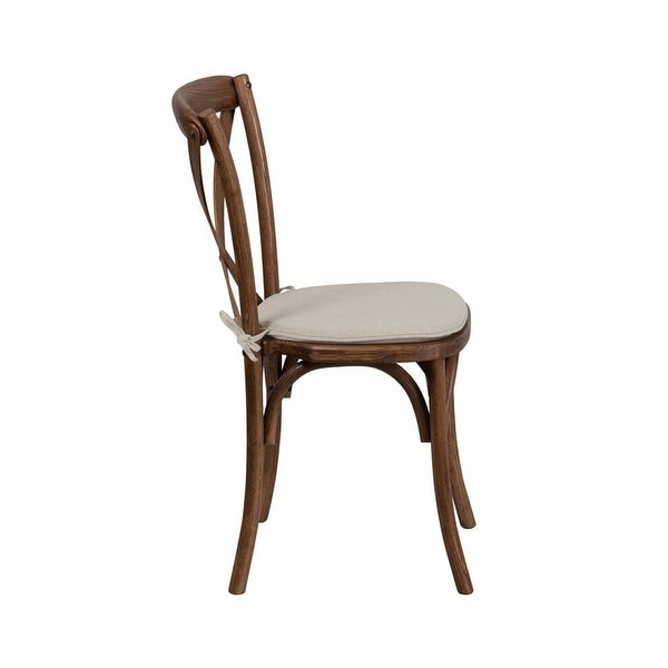 Cross Back Chair With Cushion Pecan Oak - 20x35