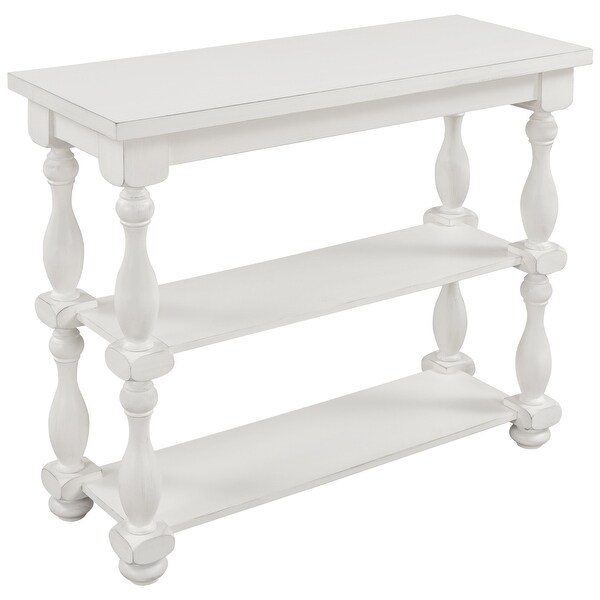 Cream Carey 2-Shelf Console and Entry Table