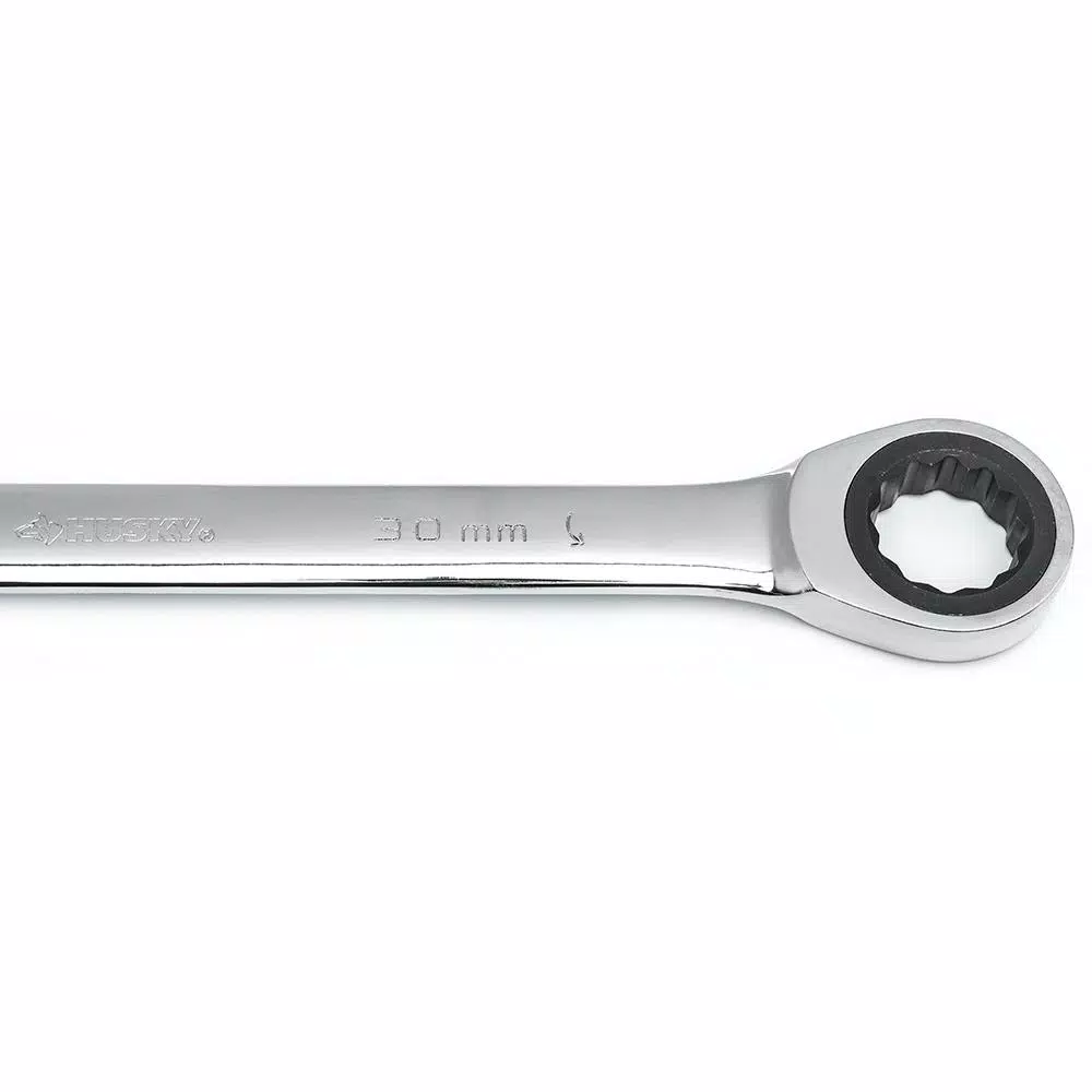 Husky 30 mm 12-Point Ratcheting Combination Wrench and#8211; XDC Depot