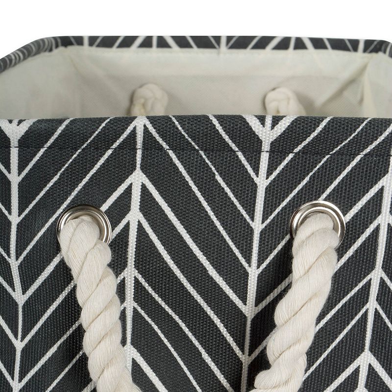 11 Square Polyester Storage Bin with Herringbone Design