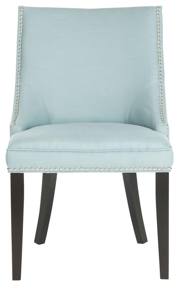 Wonder 20  x27 x27h Side Chair set of 2 Silver Nail Heads Light Blue   Transitional   Dining Chairs   by AED Luxury Home Decor  Houzz