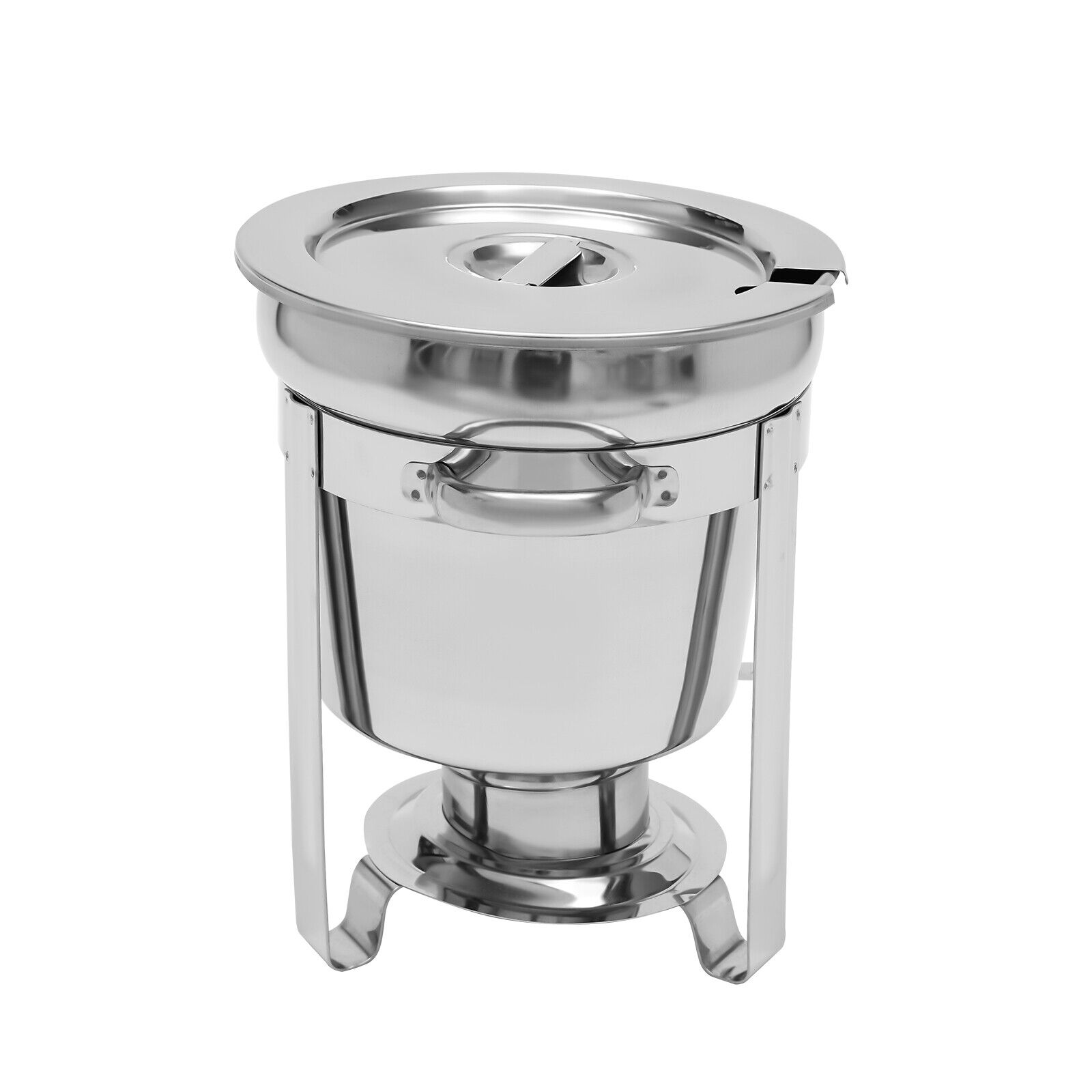 FETCOI 7L Round Soup Chafer Catering Chafing Dish Food Pan Warmer Stainless Steel