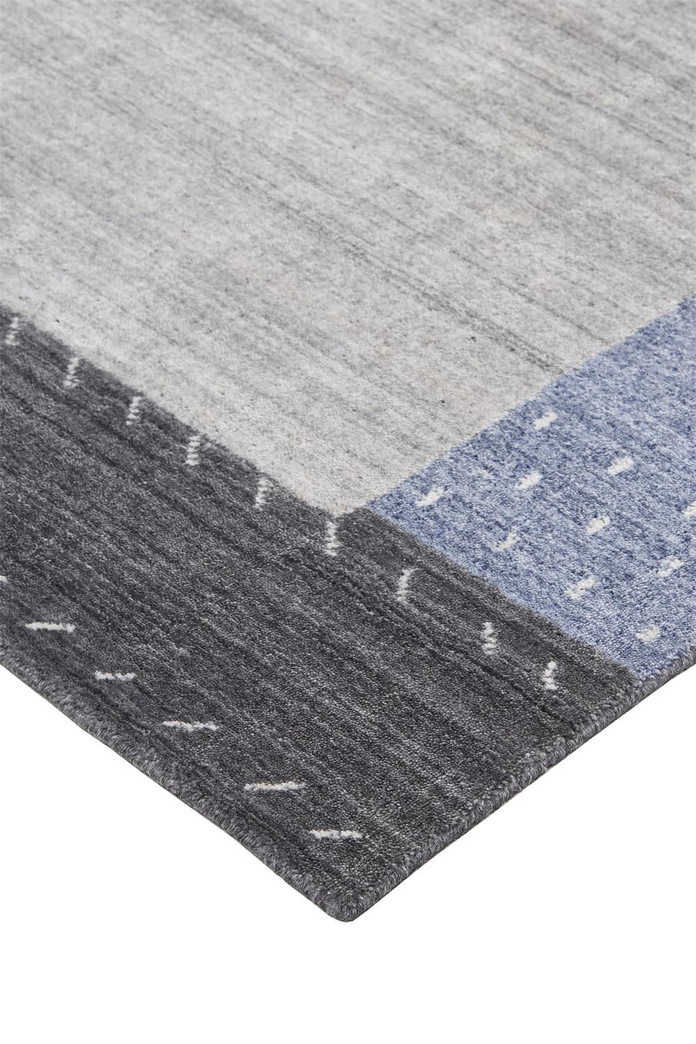 Yurie Hand Knotted Blue and Gray Rug by BD Fine