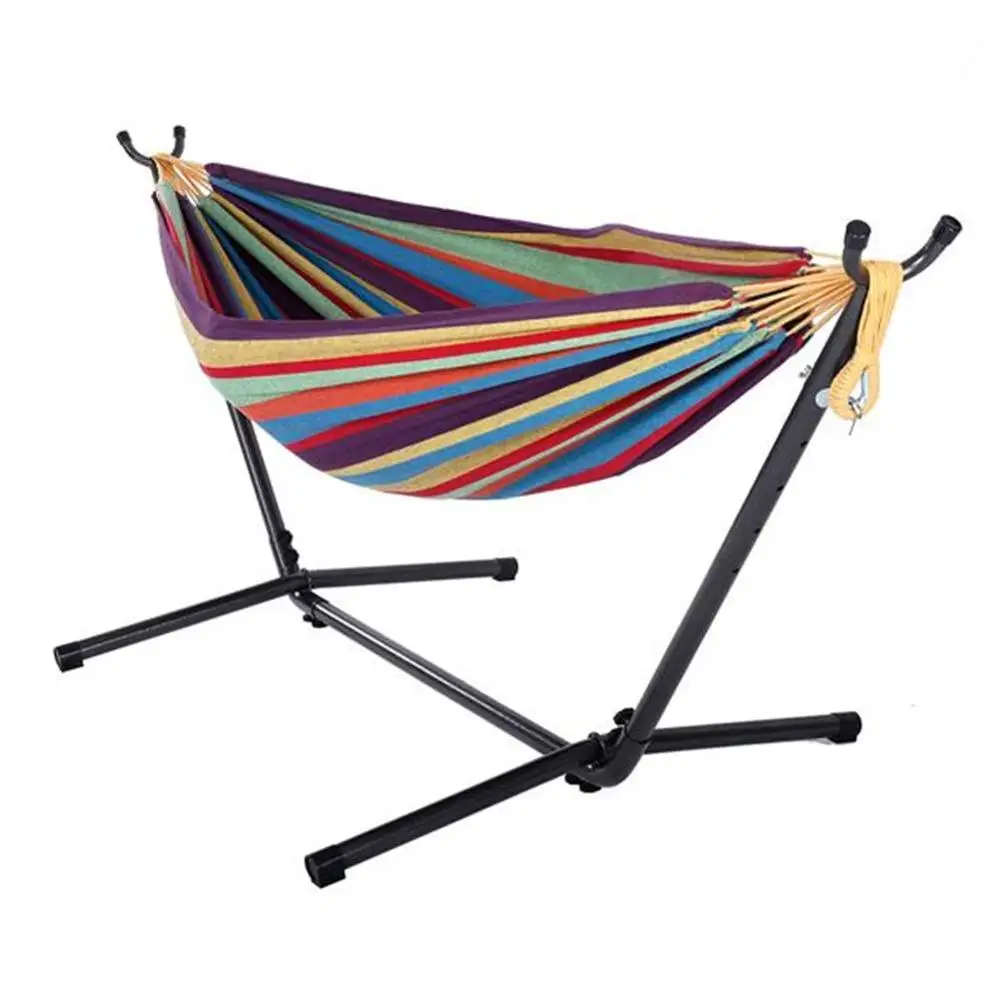 Promotional Outdoor Hammock With Frame Double Space Saving Steel Stand Includes Portable Carrying Case